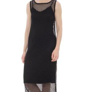 Gottex Swimsuit Cover Up New XS Long Black Maxi Dress mesh beach pool